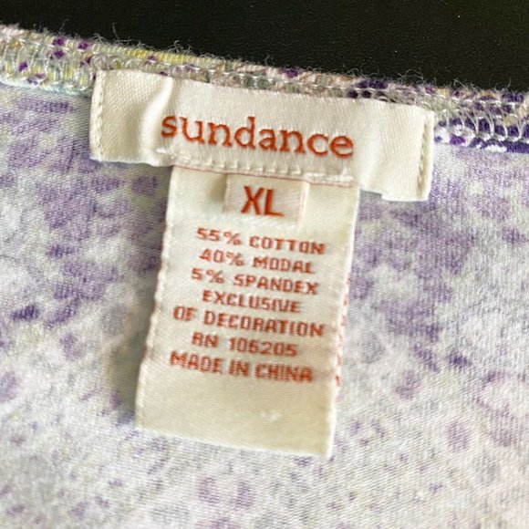 Sundance Catalog Veda Embroidered Front Top XL Cable Knit Cuff Tile Print - Picture 8 of 10